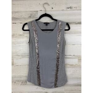 J. Crew womens extra extra small gray silver sequin tank top blouse lightweight